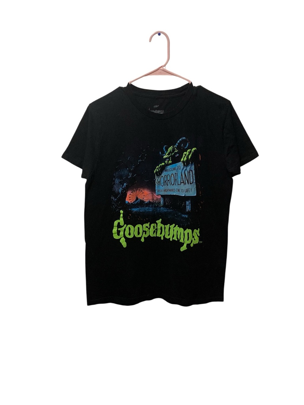 Goosebumps Black Graphic Tee with Green Logo